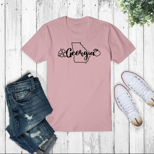 Georgia Floral Peach T-Shirt